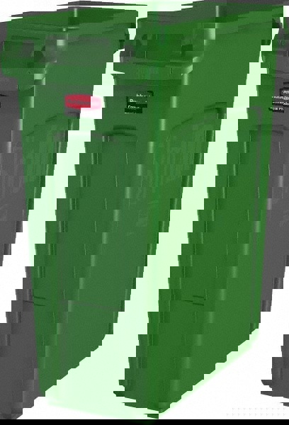 Trash Can: 16 gal, Rectangle, Green